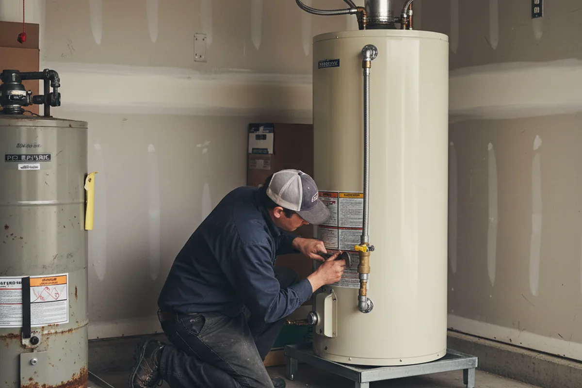 Water heater and shutoff valve replacement in Parsons